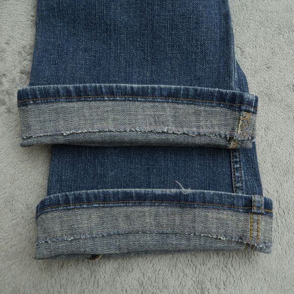 Levi's 518 Jeans Juniors 7 Blue Superlow Stretch Bootcut 29" Inseam Distressed - Picture 2 of 16